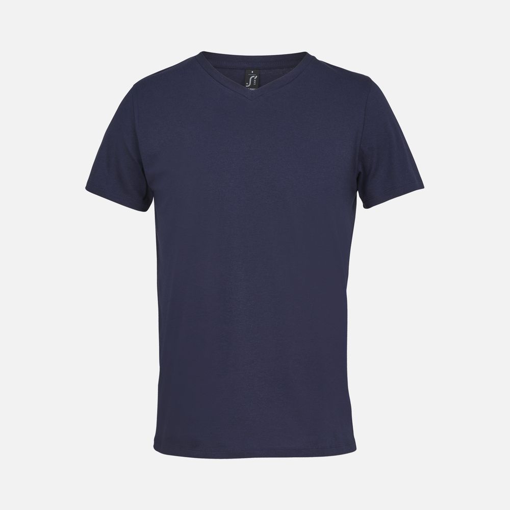 Футболка унисекс Regent с V-образным вырезом, кобальт (темно-синяя), размер L