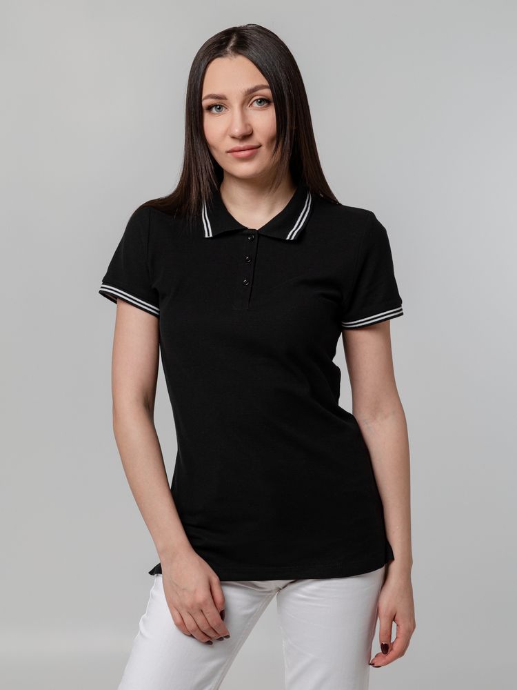 Рубашка поло женская Virma Stripes Lady, черная, размер M