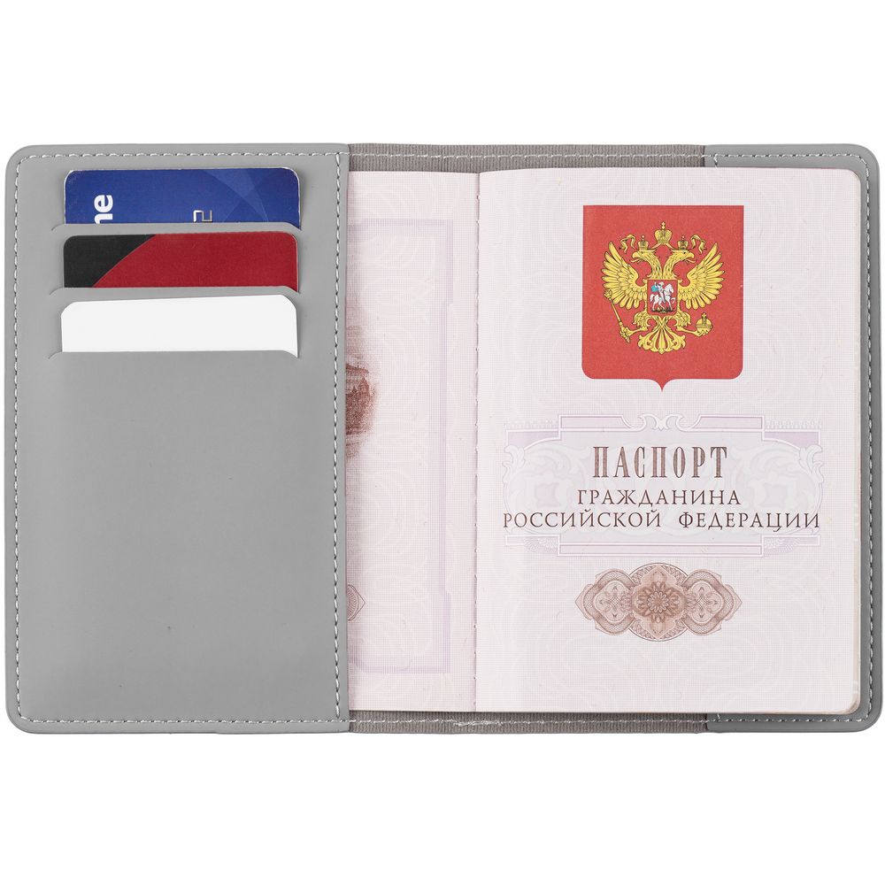 Обложка для паспорта Shall Simple, серый