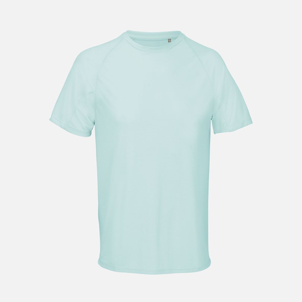 Футболка спортивная унисекс Vortex, зелено-голубая, размер S