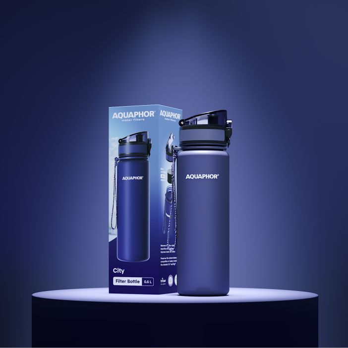 Бутылка-фильтр «Аквафор Сити», темно-синяя