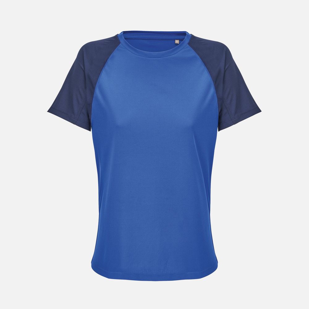 Футболка спортивная женская Vortex Women, темно-синяя с ярко-синим, размер S