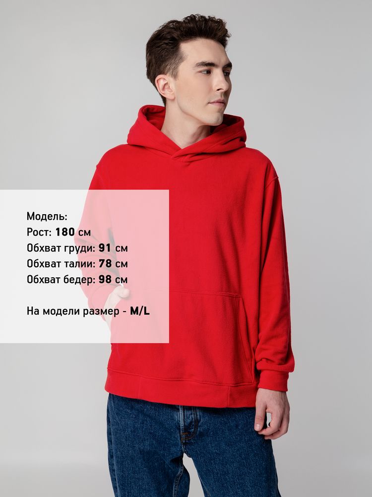 Худи флисовое унисекс Manakin, красное, размер M/L