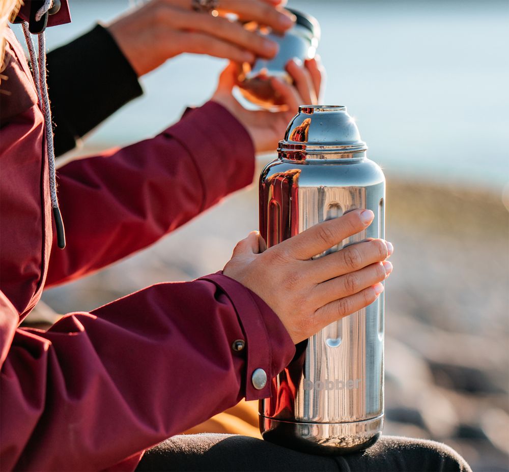 Термос Flask 1000, вакуумный, стальной зеркальный