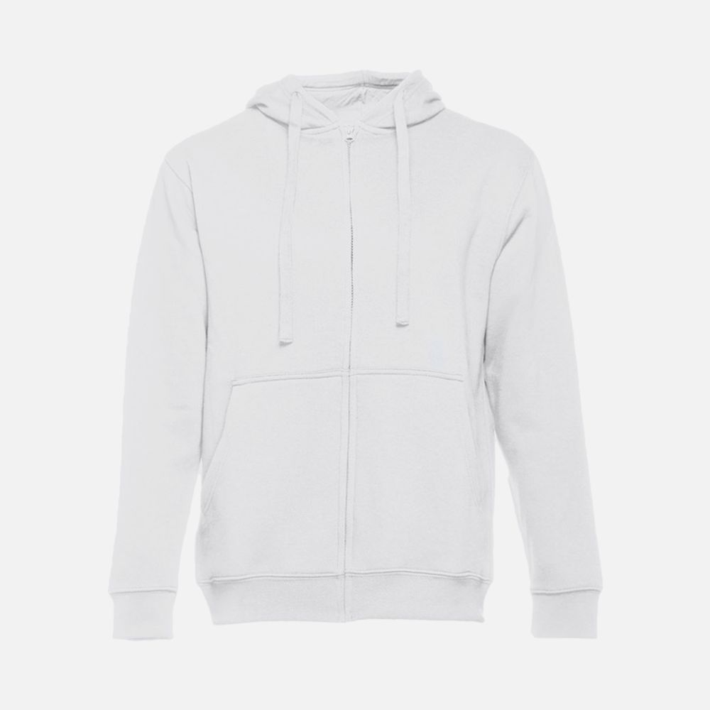Толстовка мужская на молнии с капюшоном Amsterdam, белая, размер XL