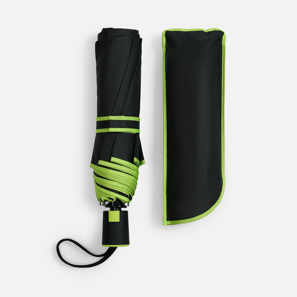 Зонт складной Edgeline, зеленое яблоко