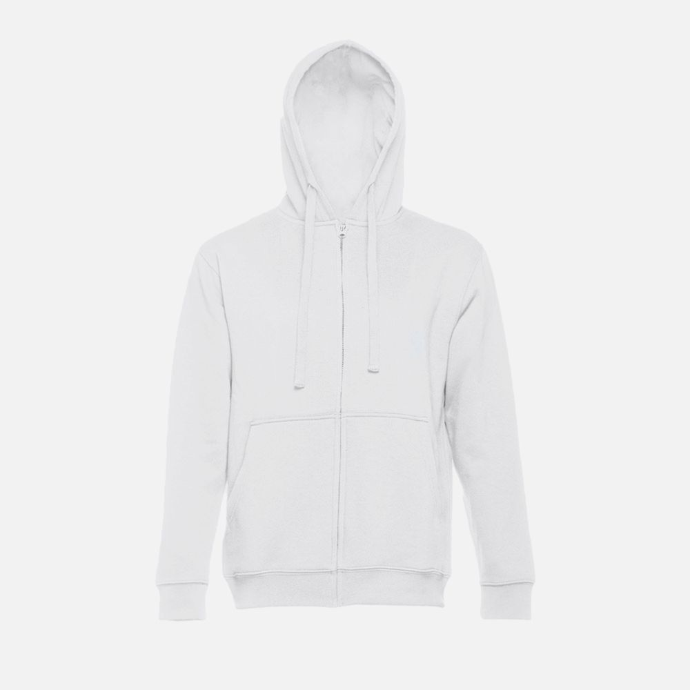 Толстовка мужская на молнии с капюшоном Amsterdam, белая, размер XL