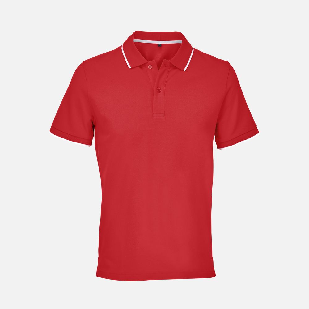 Рубашка поло унисекс Palermo, красная с белым, размер XXL