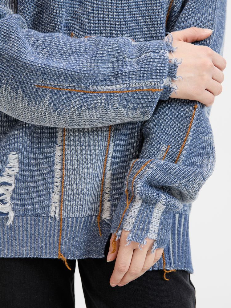Джемпер Denim свободного силуэта на заказ, полушерсть, размер S