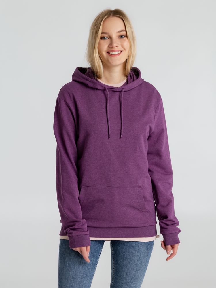 Толстовка с капюшоном унисекс Hoodie, фиолетовый меланж, размер 3XL