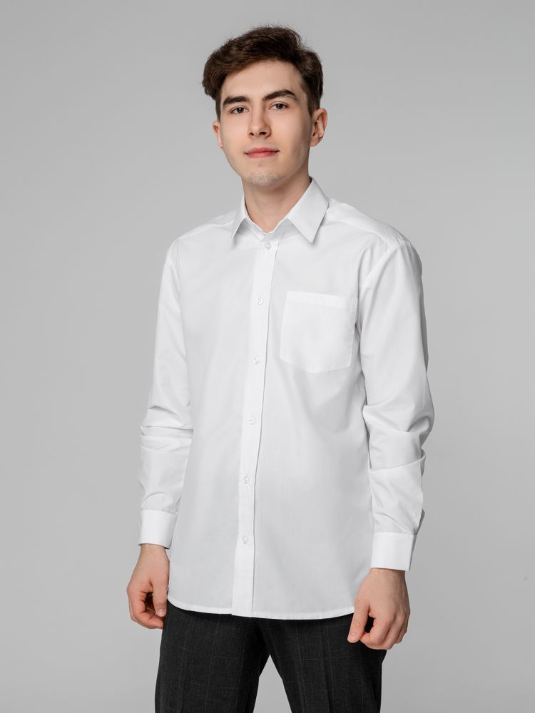 Рубашка мужская с длинным рукавом Collar, белая, размер 50; 176