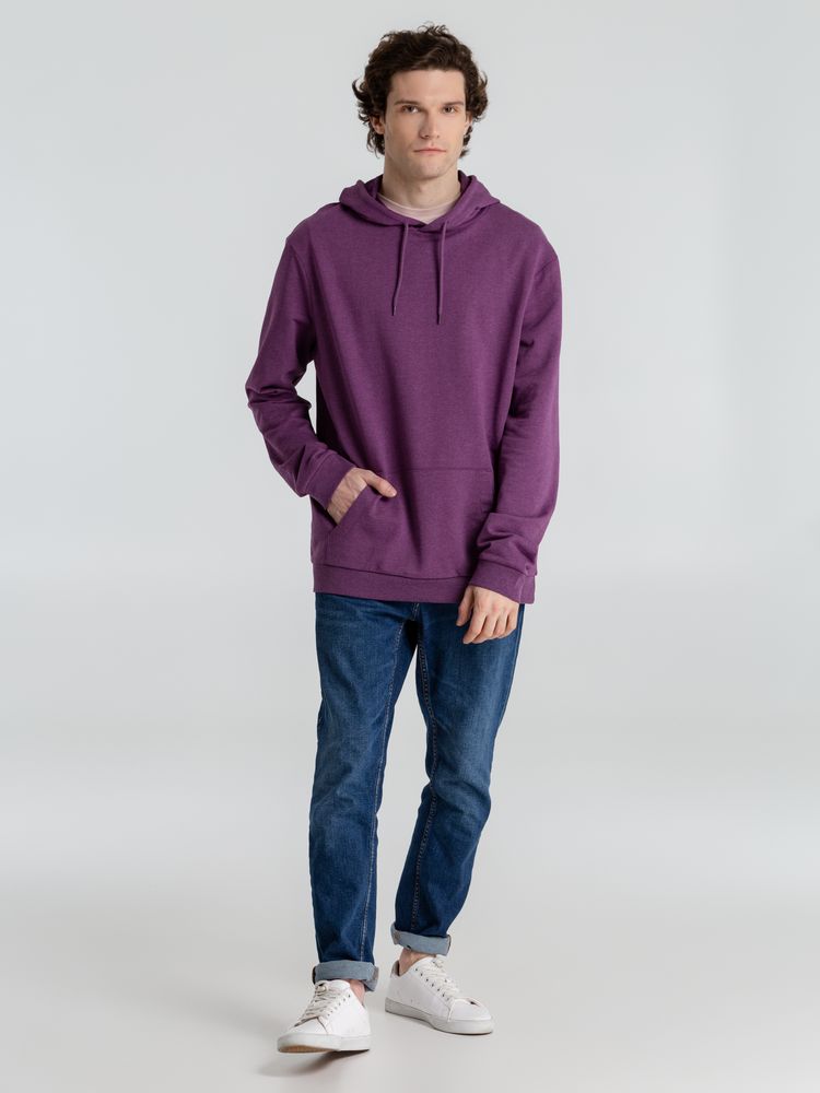 Толстовка с капюшоном унисекс Hoodie, фиолетовый меланж, размер 3XL