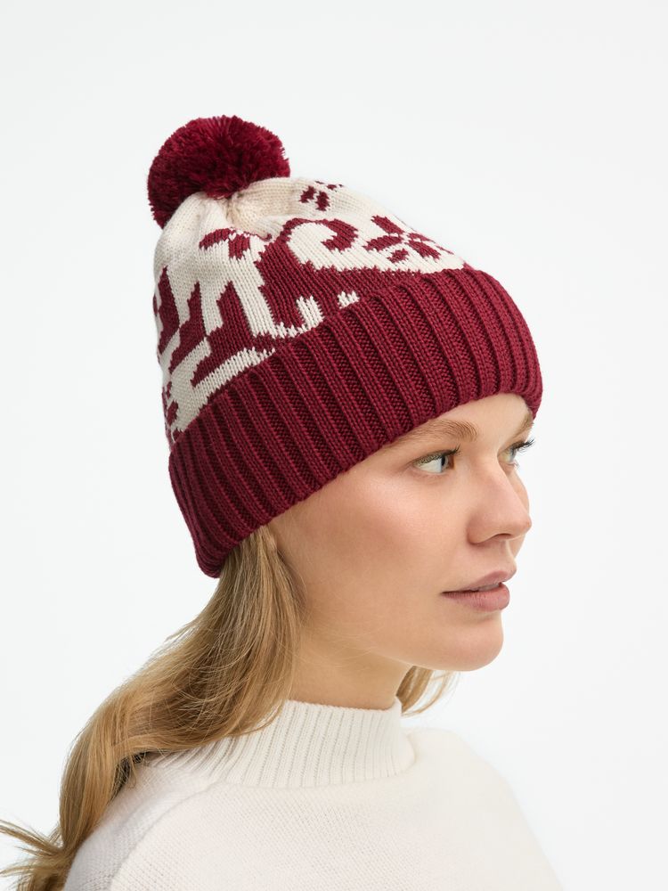 Шапка Wintertude, красная с белым