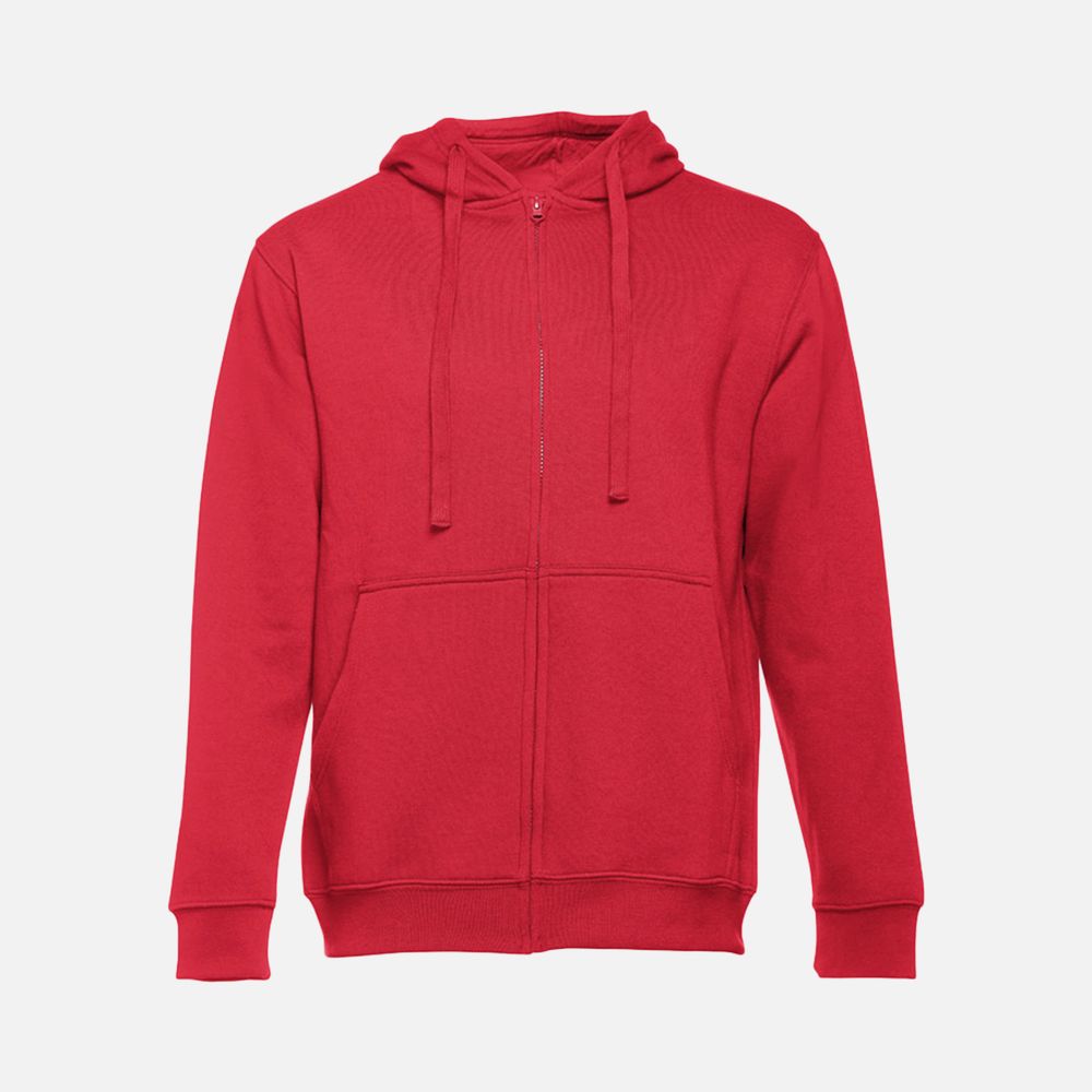 Толстовка мужская на молнии с капюшоном Amsterdam, красная, размер L
