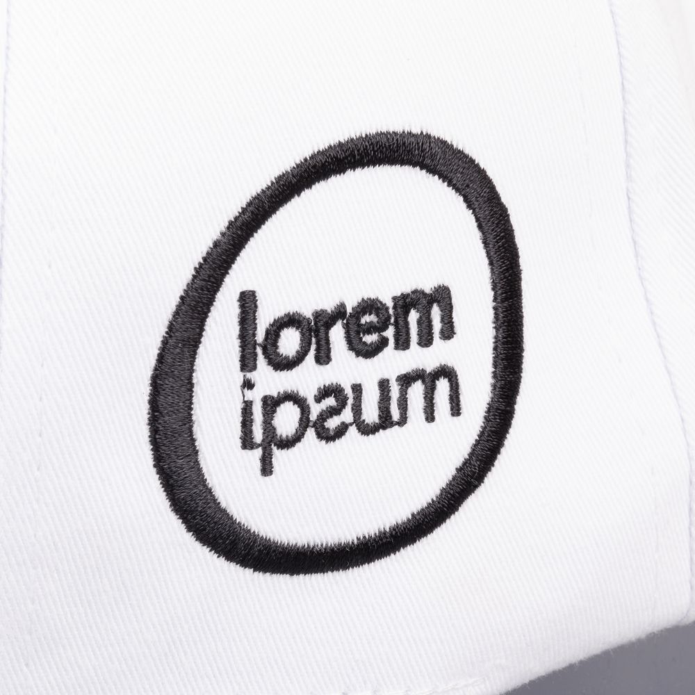 Бейсболка Canopy, белая с темно-синим кантом