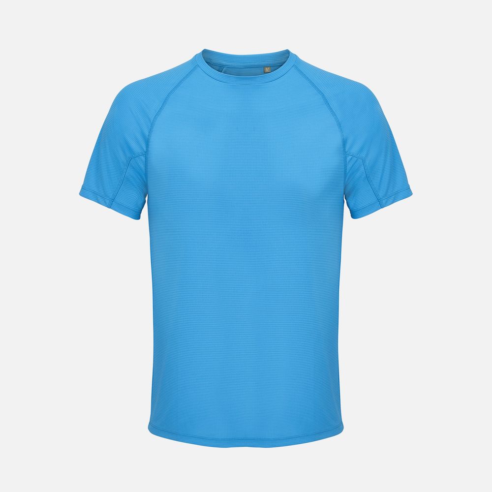 Футболка спортивная унисекс Vortex, ярко-бирюзовая, размер XS