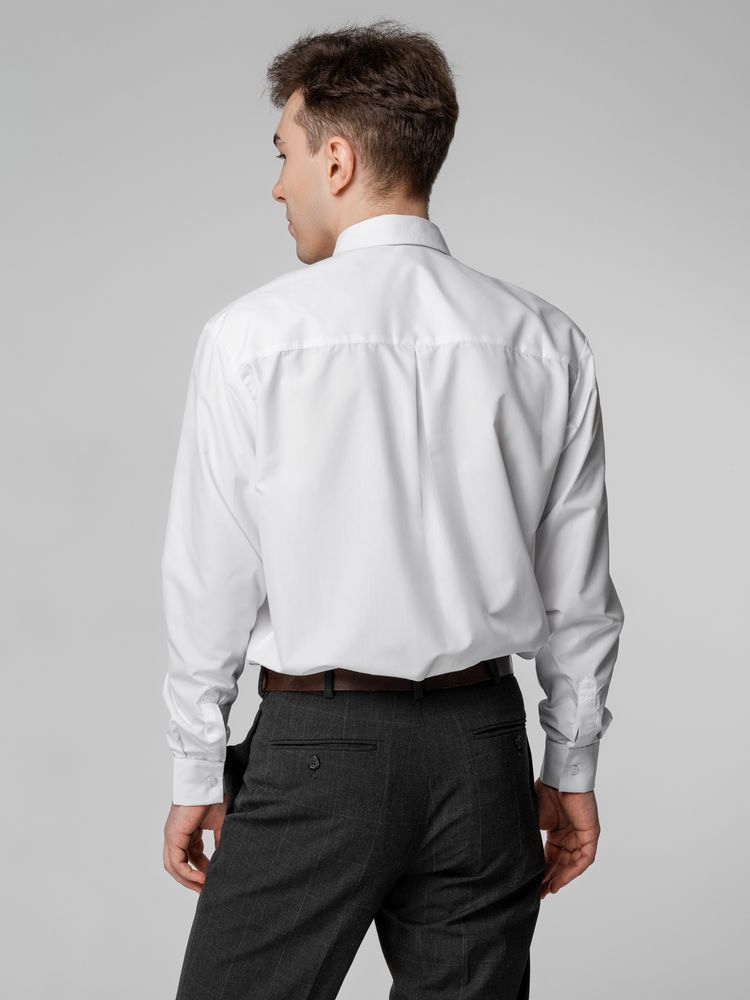 Рубашка мужская с длинным рукавом Collar, белая, размер 46; 176