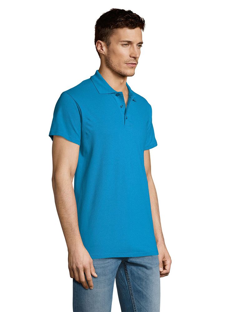Рубашка поло мужская Summer 170 ярко-бирюзовая, размер L