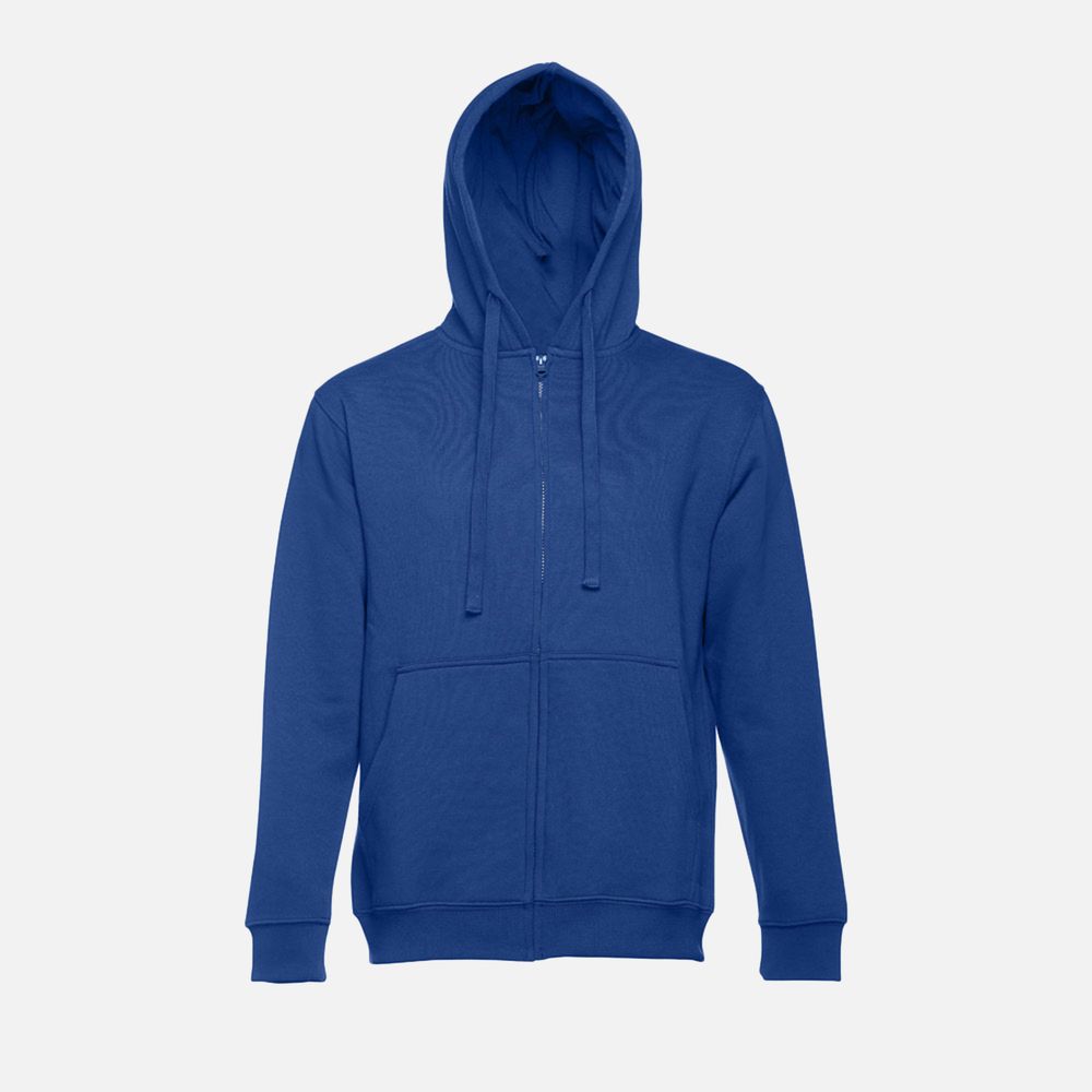 Толстовка мужская на молнии с капюшоном Amsterdam, ярко-синяя, размер XL