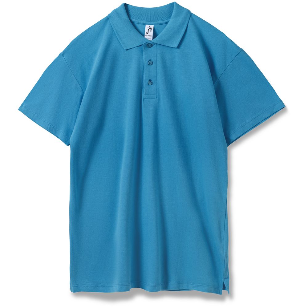 Рубашка поло мужская Summer 170 ярко-бирюзовая, размер M