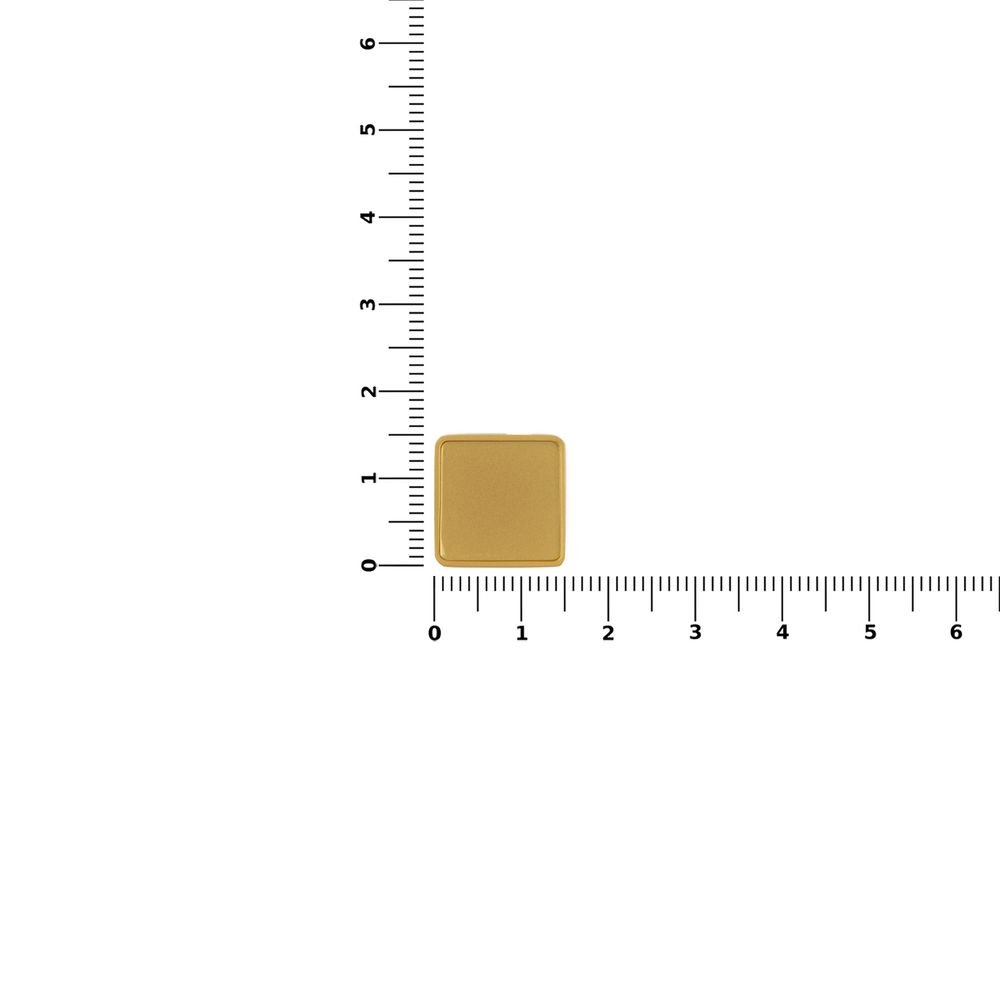 Квадратный шильдик на резинку Epoxi, матовый золотистый