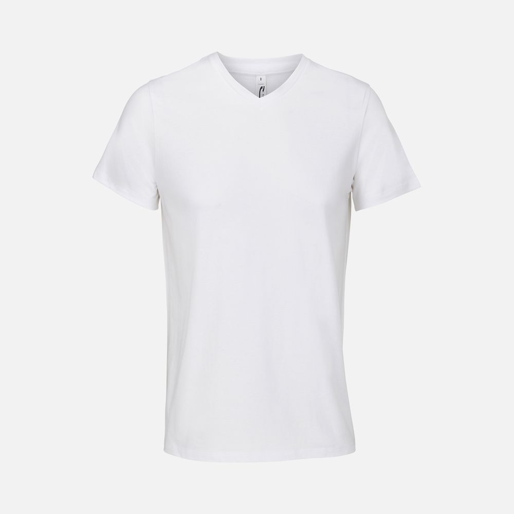 Футболка унисекс Regent с V-образным вырезом, белая, размер L