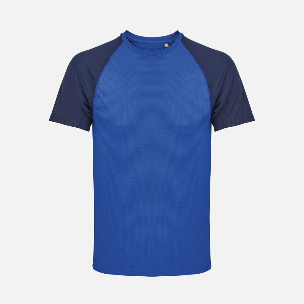Футболка спортивная унисекс Vortex, темно-синяя с ярко-синим, размер XXL
