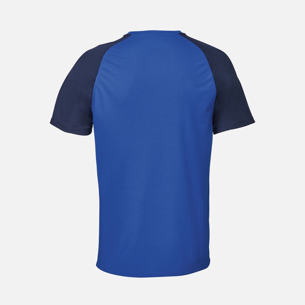 Футболка спортивная унисекс Vortex, темно-синяя с ярко-синим, размер XXL