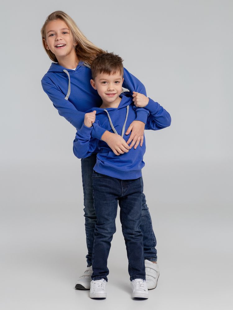 Толстовка с капюшоном детская Kirenga Kids, ярко-синяя, 10 лет