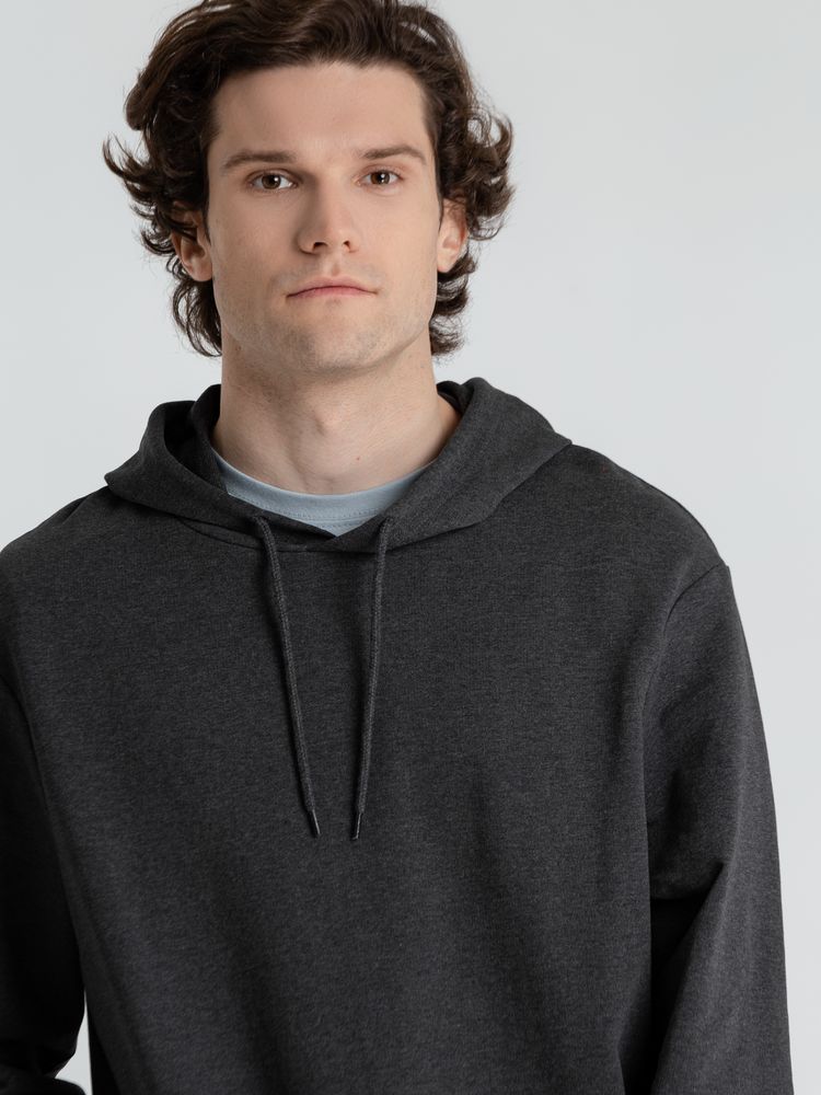 Толстовка с капюшоном унисекс Hoodie, серый меланж (антрацит), размер 3XL