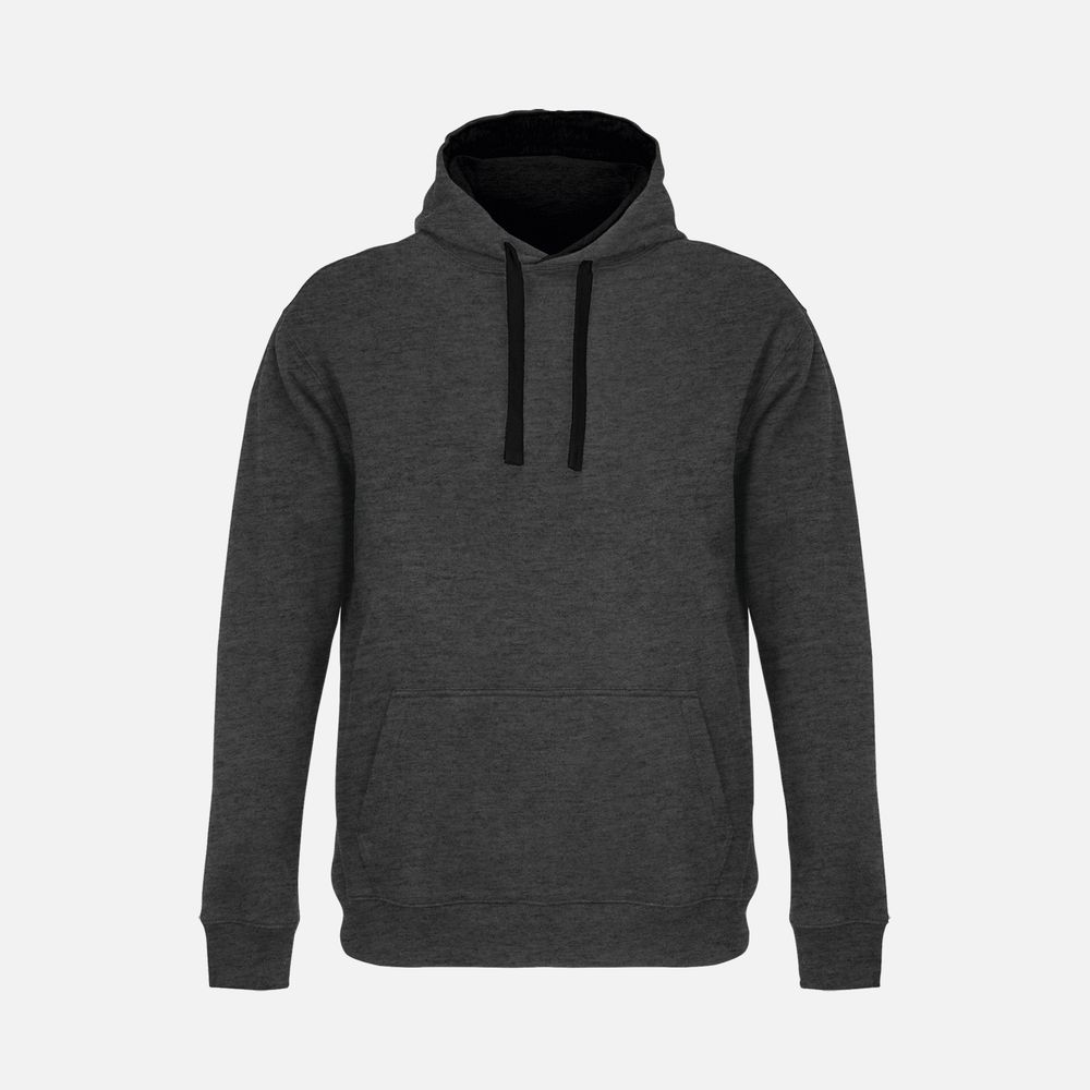 Худи унисекс Cameron, черный меланж с черным, размер M