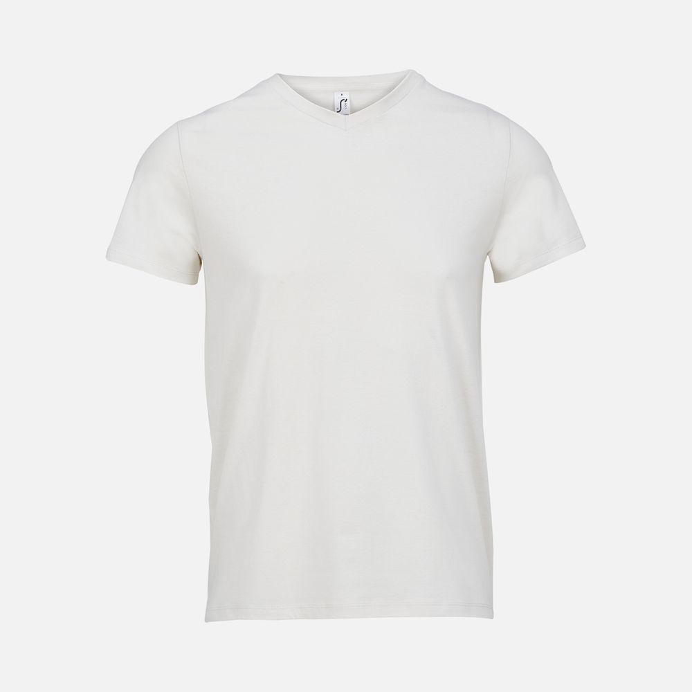 Футболка унисекс Regent с V-образным вырезом, молочно-белая, размер 3XL