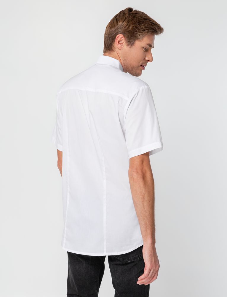 Рубашка мужская с коротким рукавом Collar, белая, размер 66; 176