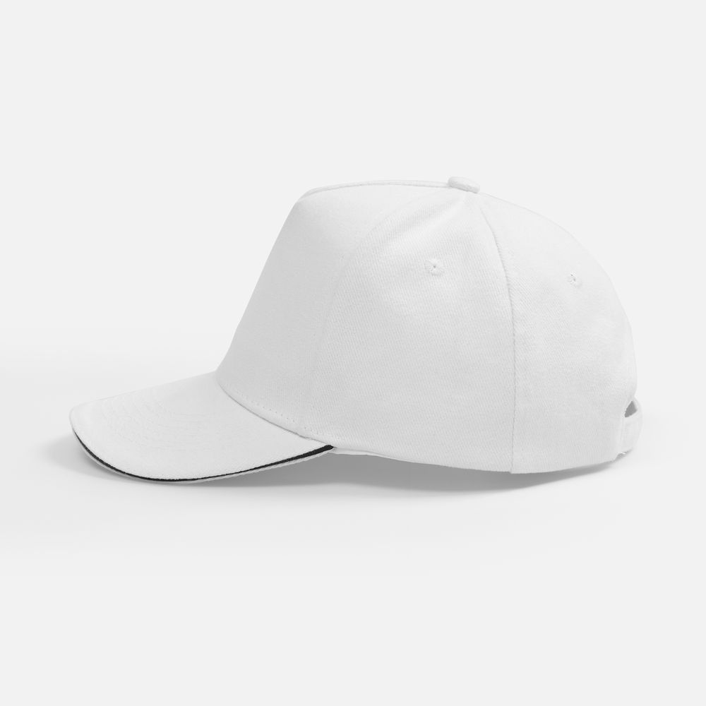 Бейсболка Classic 2.0, белая с темно-синим кантом