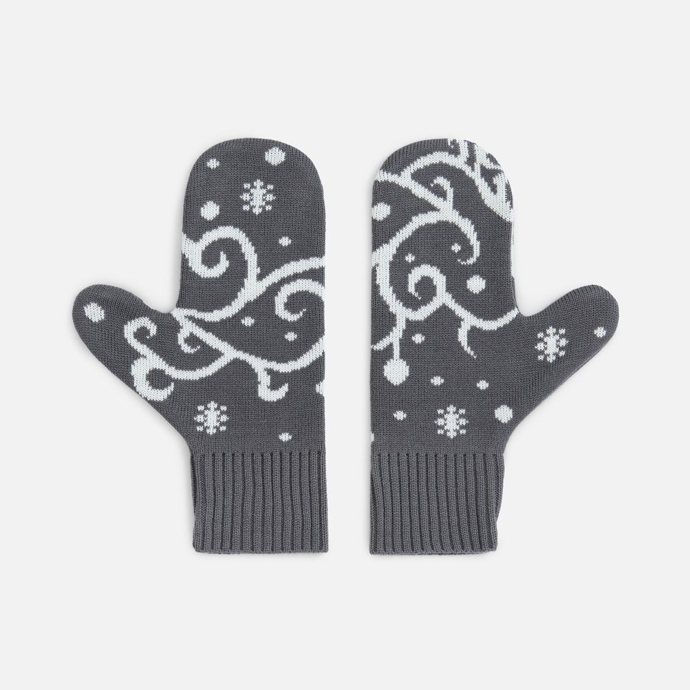 Варежки Adventino, темно-серый с молочным, размер S/M