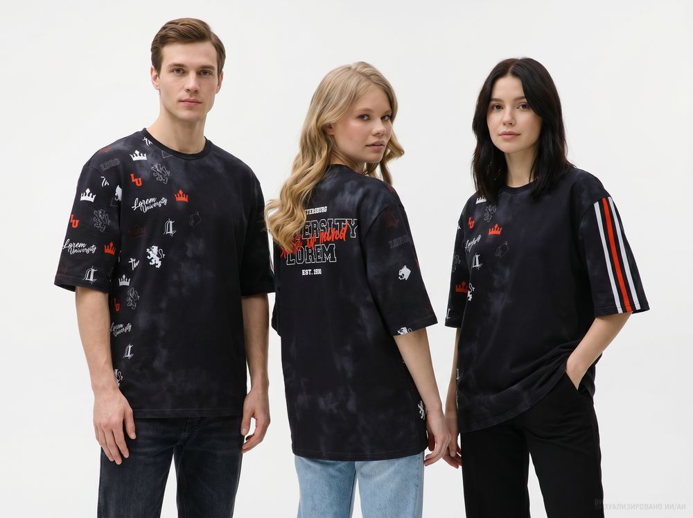 Футболка мужская оверсайз Originelli Terry с полной запечаткой на заказ, размер XS