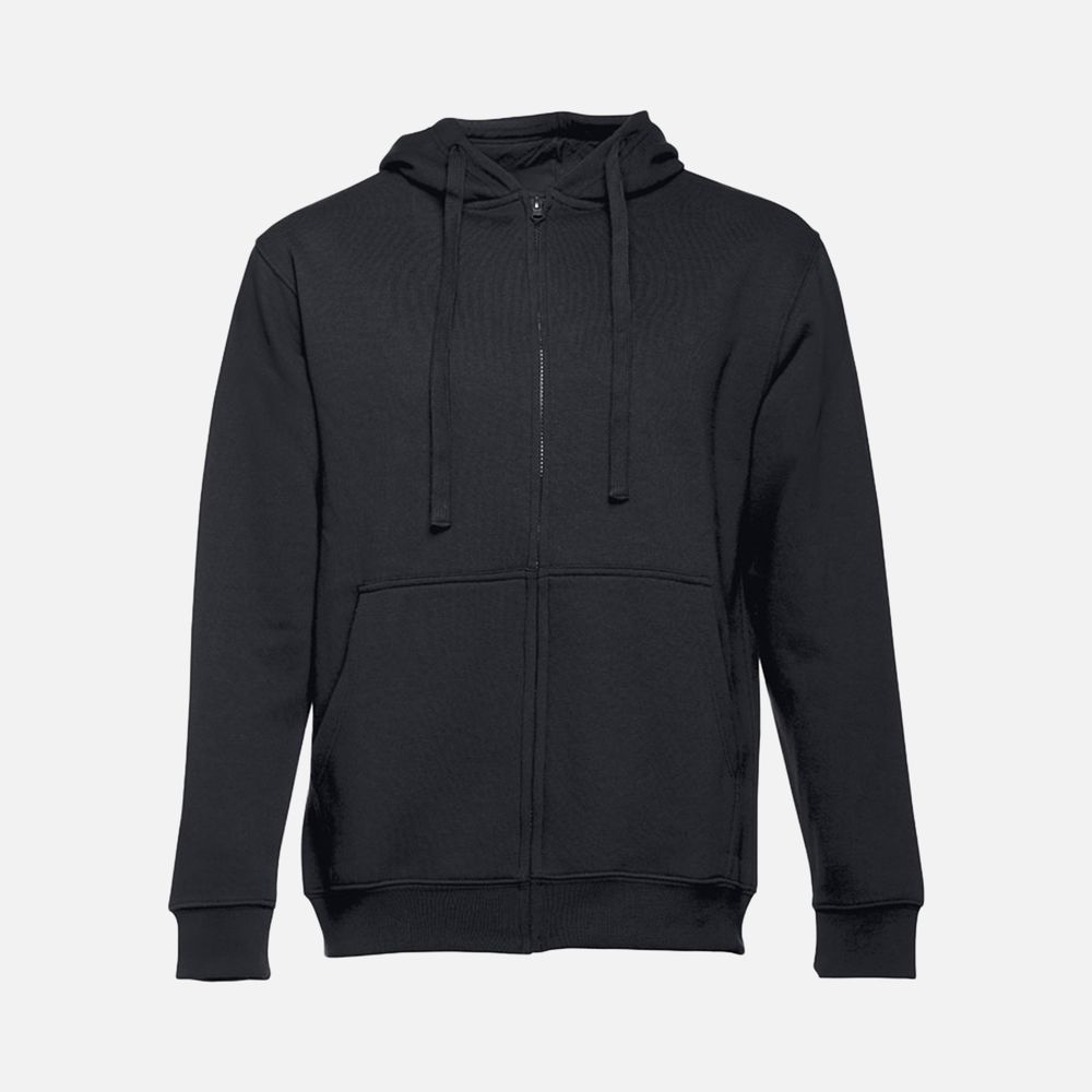 Толстовка мужская на молнии с капюшоном Amsterdam, черная, размер S