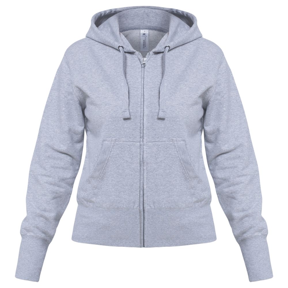 Толстовка женская Hooded Full Zip серый меланж, размер L