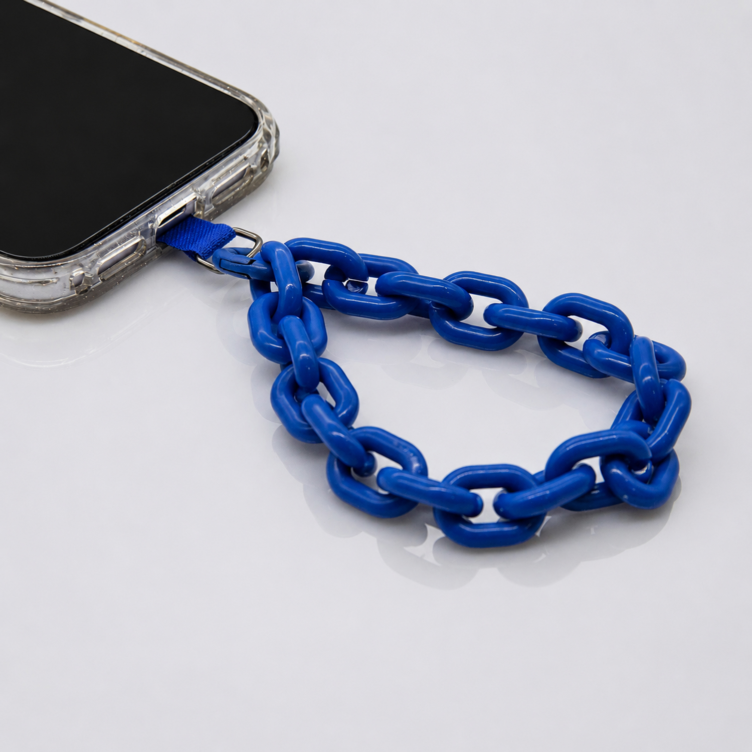 Держатель Hold для телефона под чехол, с полукольцом, 6см (синий)