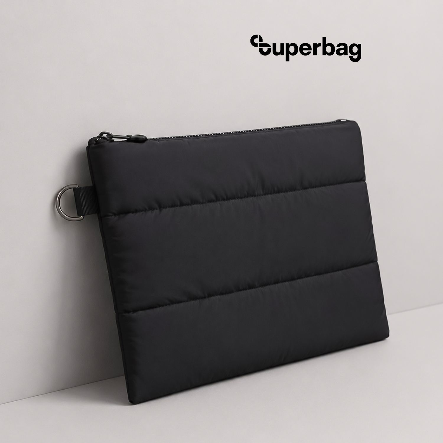 Чехол для ноутбука Superbag Bubble, стёганый, на молнии (черный)