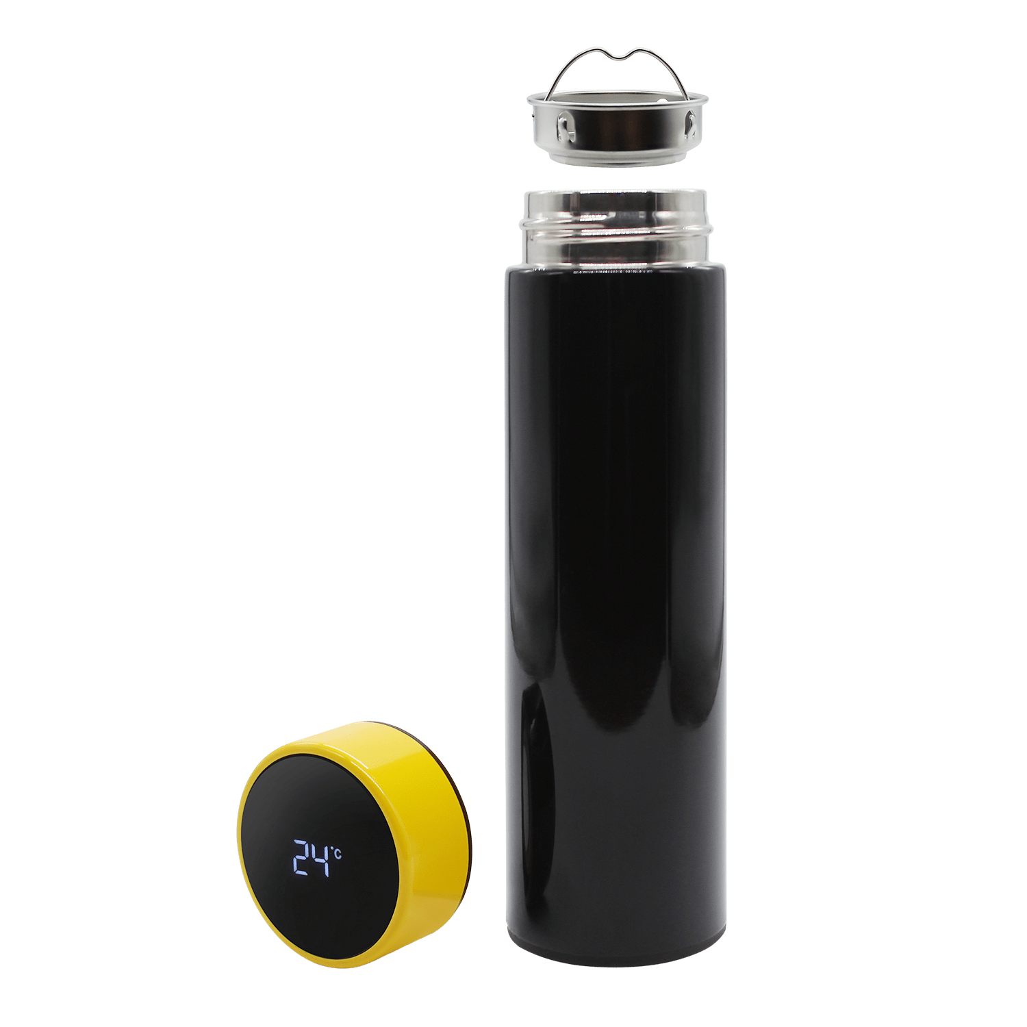 Термос Reactor duo black с датчиком температуры (черный с желтым)