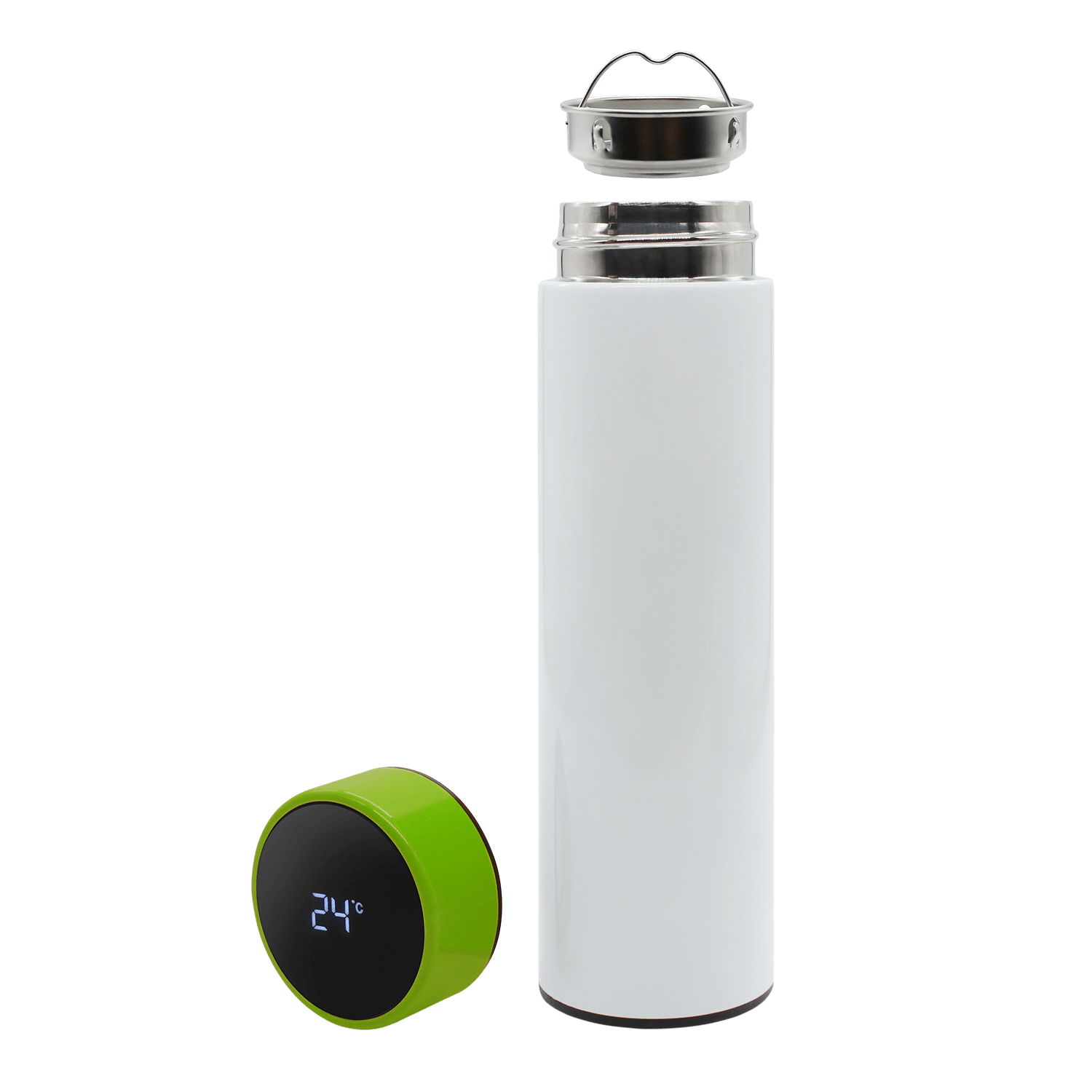 Термос Reactor duo white с датчиком температуры (белый с салатовым)