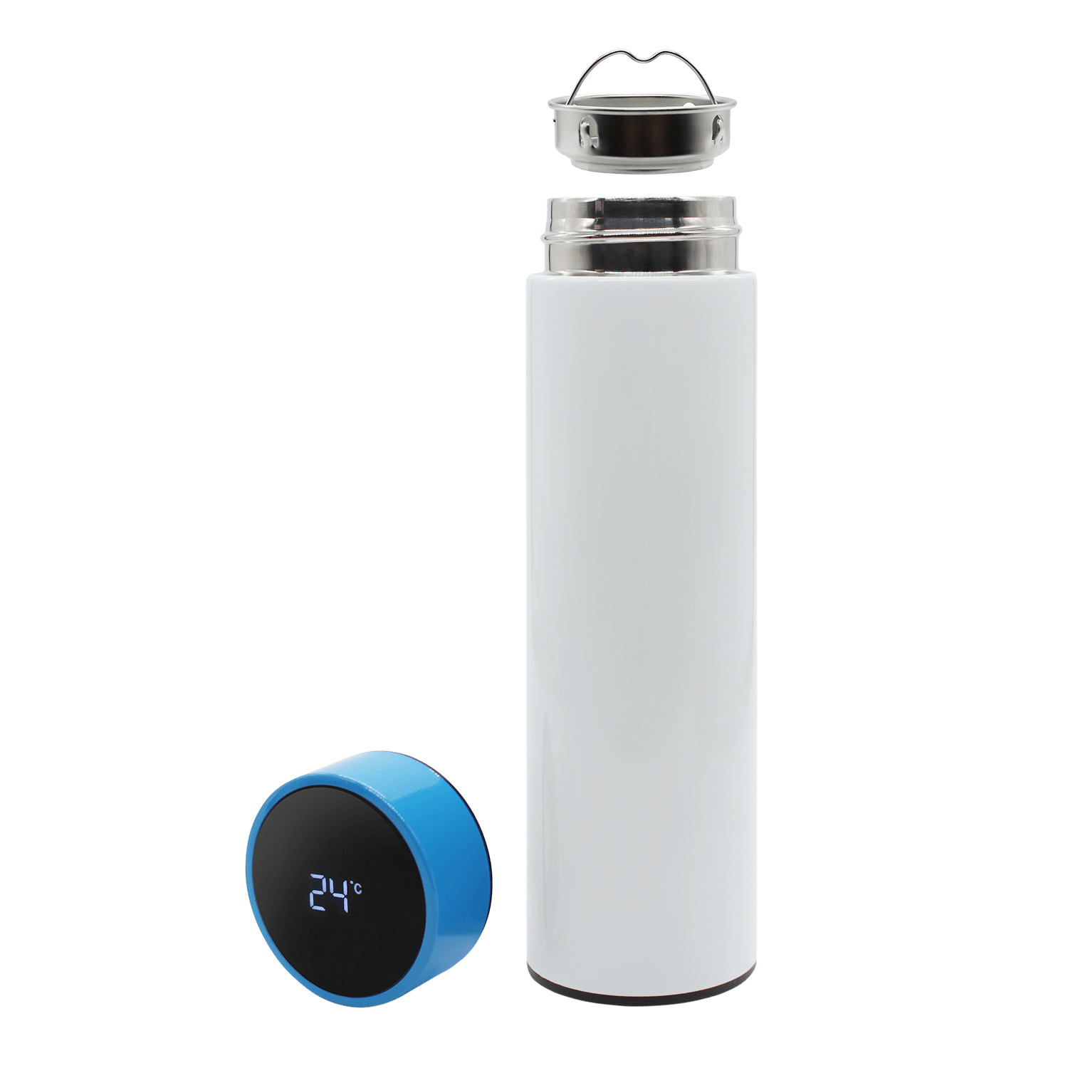 Термос Reactor duo white с датчиком температуры (белый с голубым)