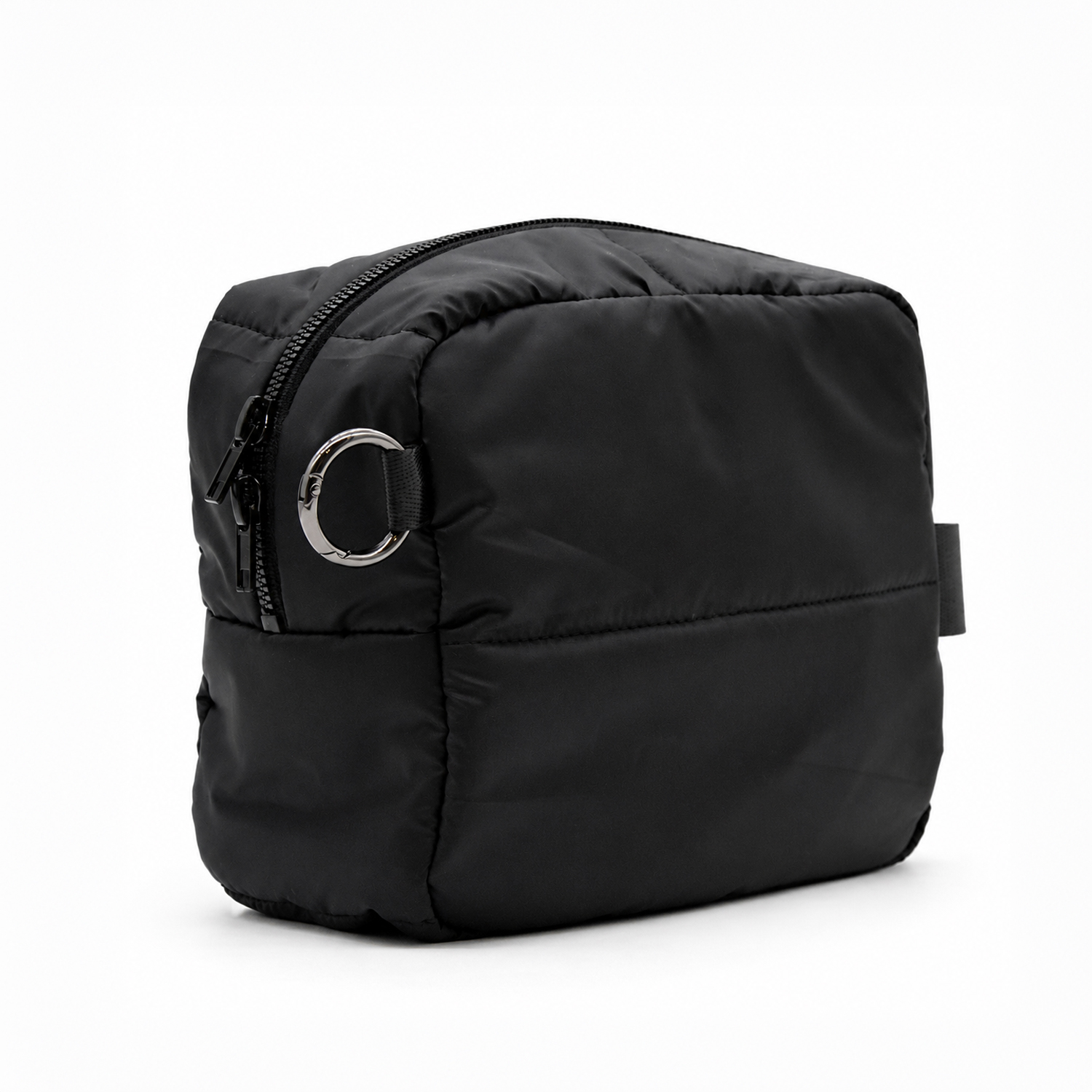 Несессер Superbag Bubble, стёганый, на молнии, с креплением на кольцо-карабин (черный)