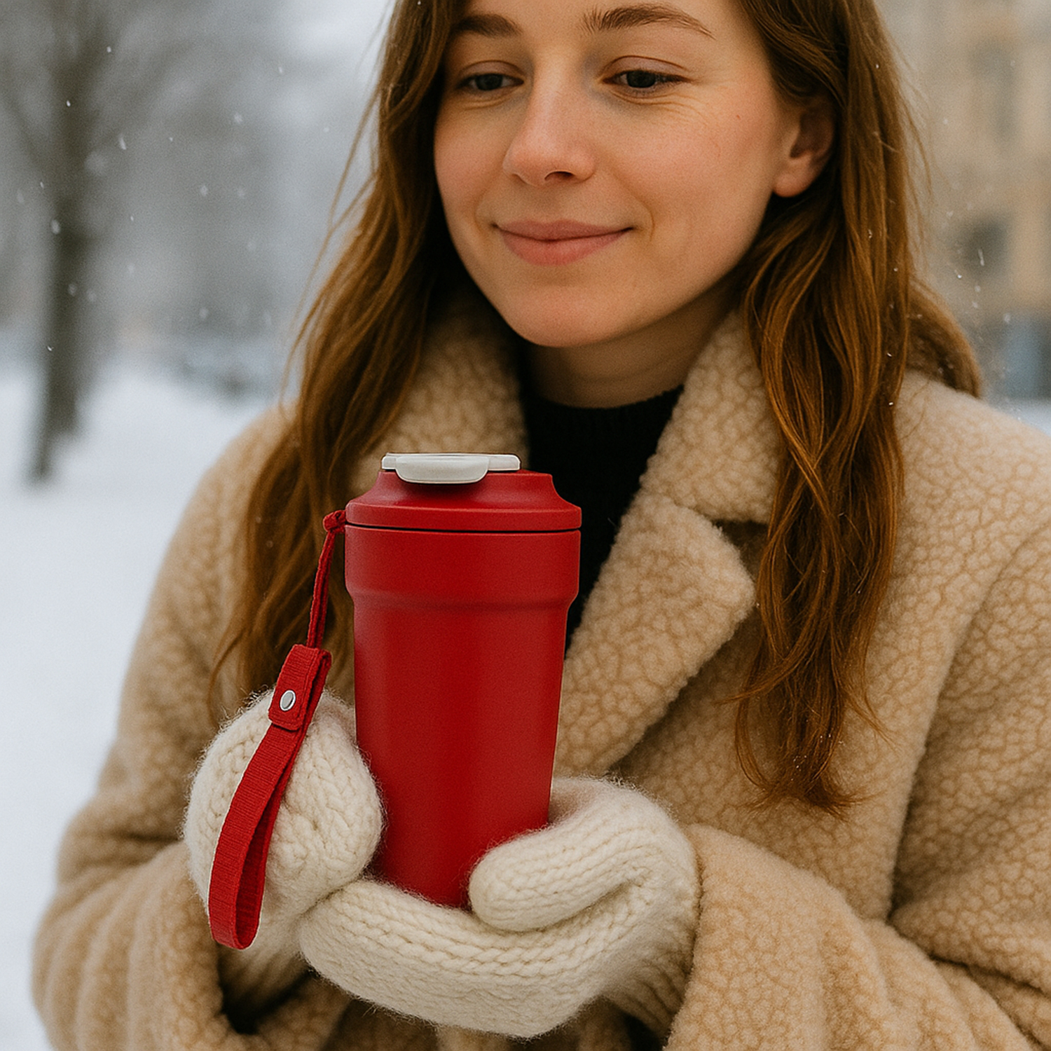 Термостакан TEDGE (красный с белым)