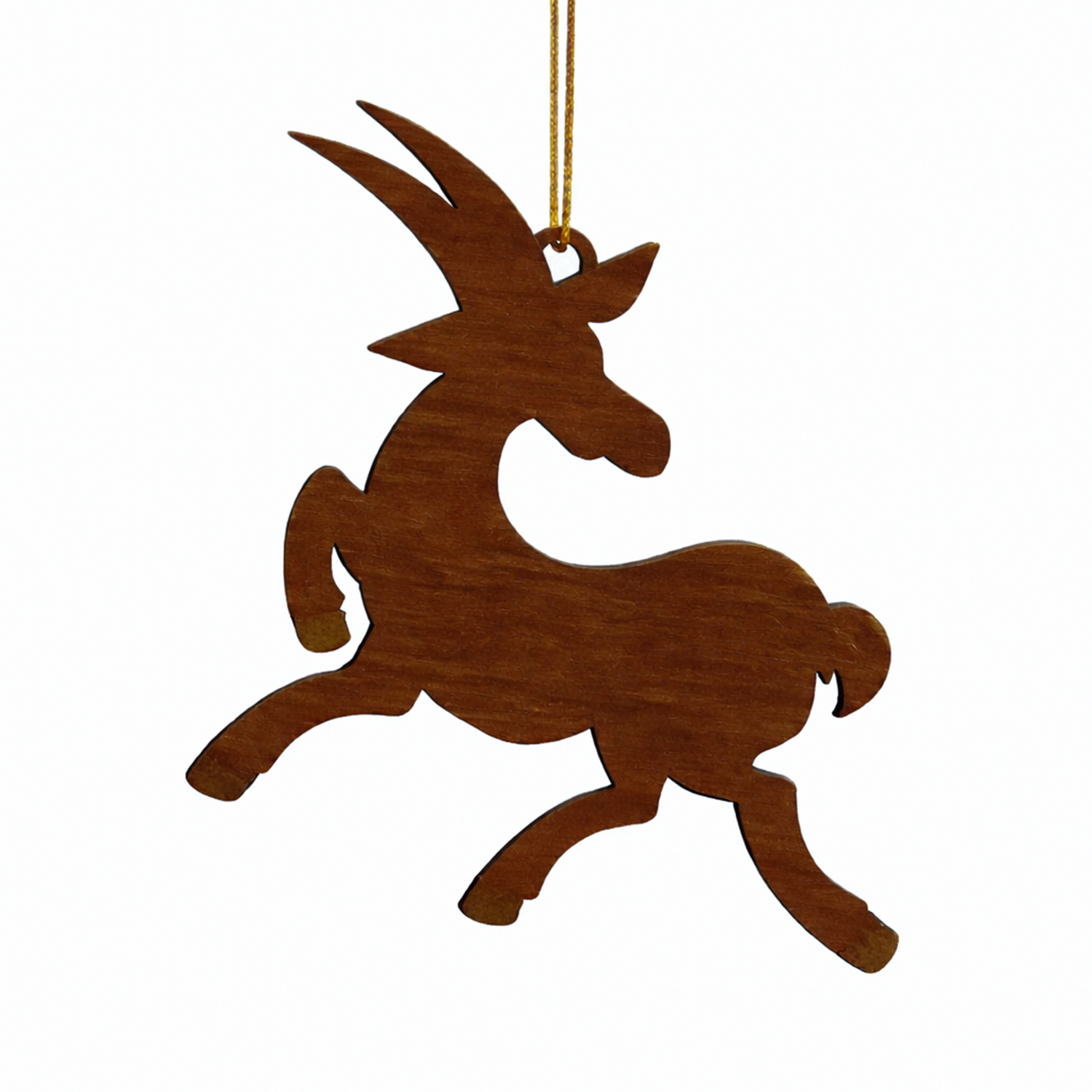 Ёлочная игрушка Коза (красный с золотом)