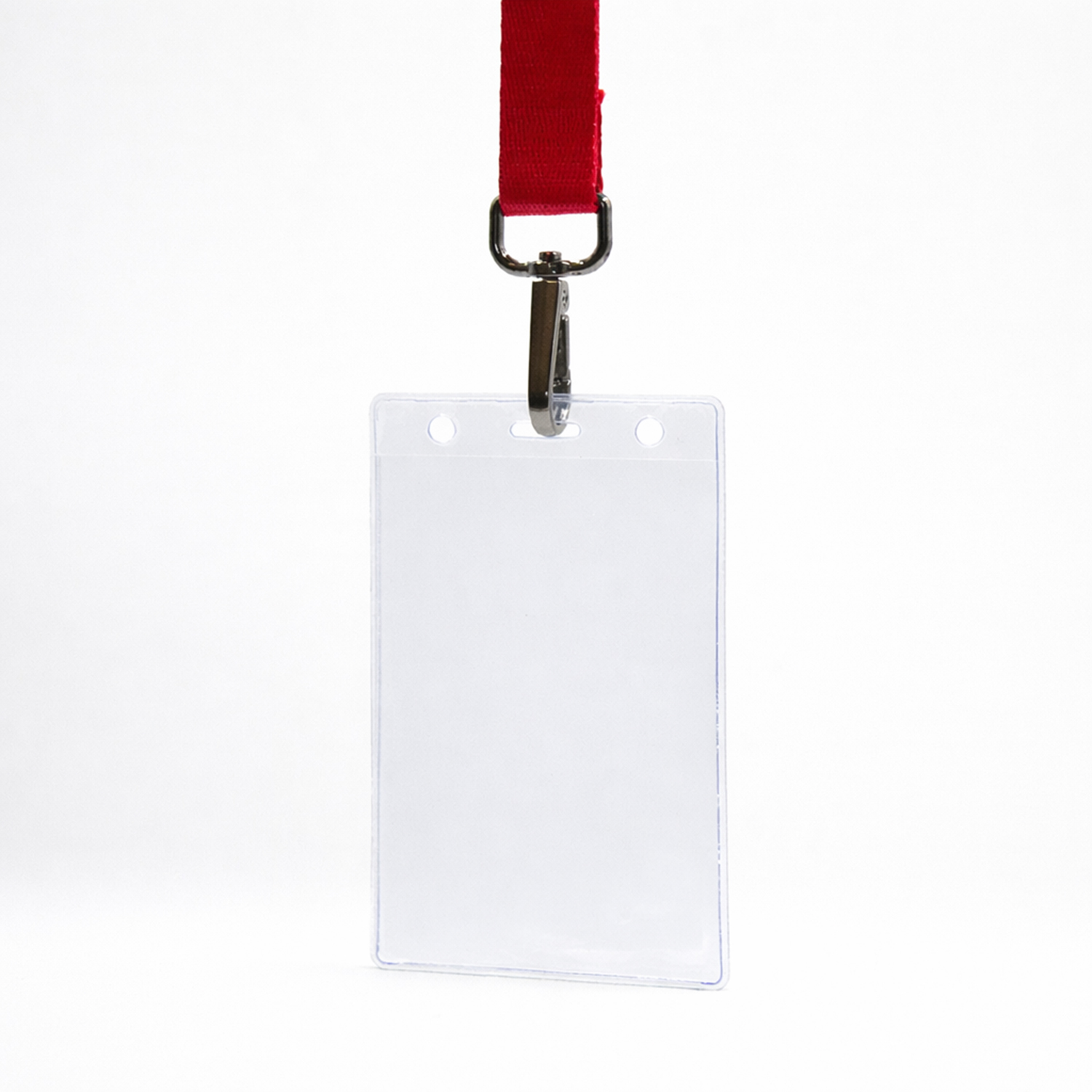 Лента для бейджа Flat, с карабином (красный)
