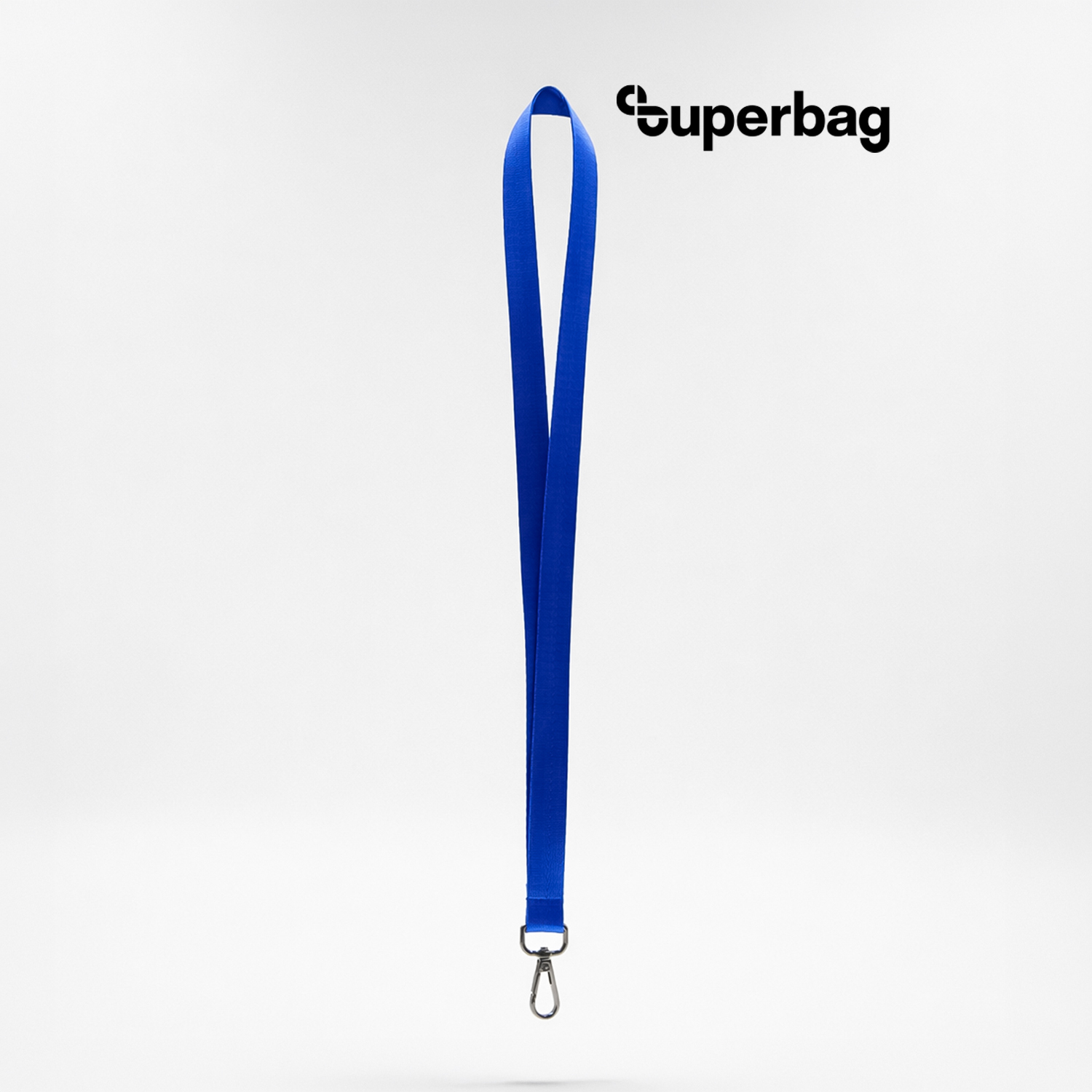 Лента для бейджа Flat, с карабином (синий)