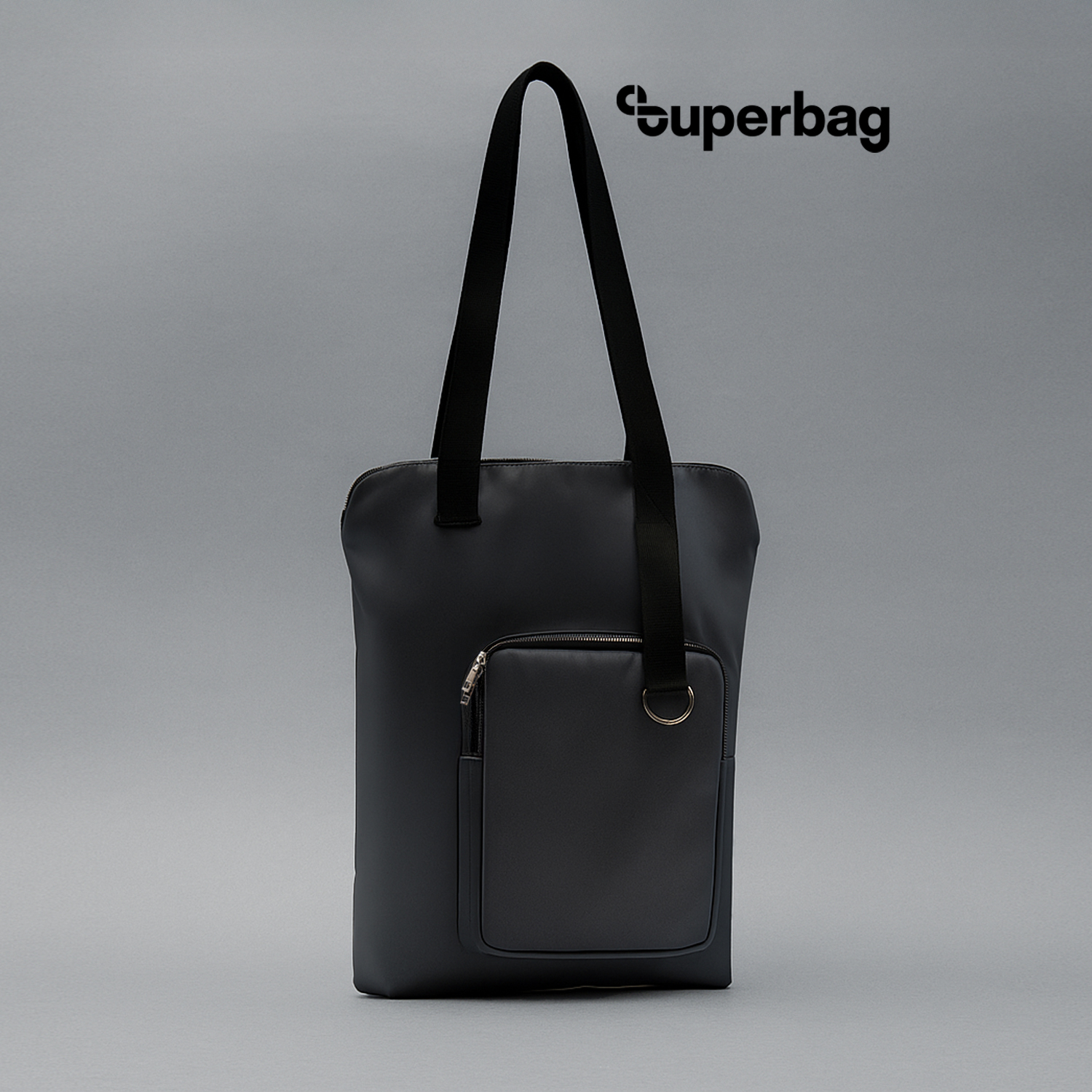Шоппер Superbag Pocket (серый с черным)