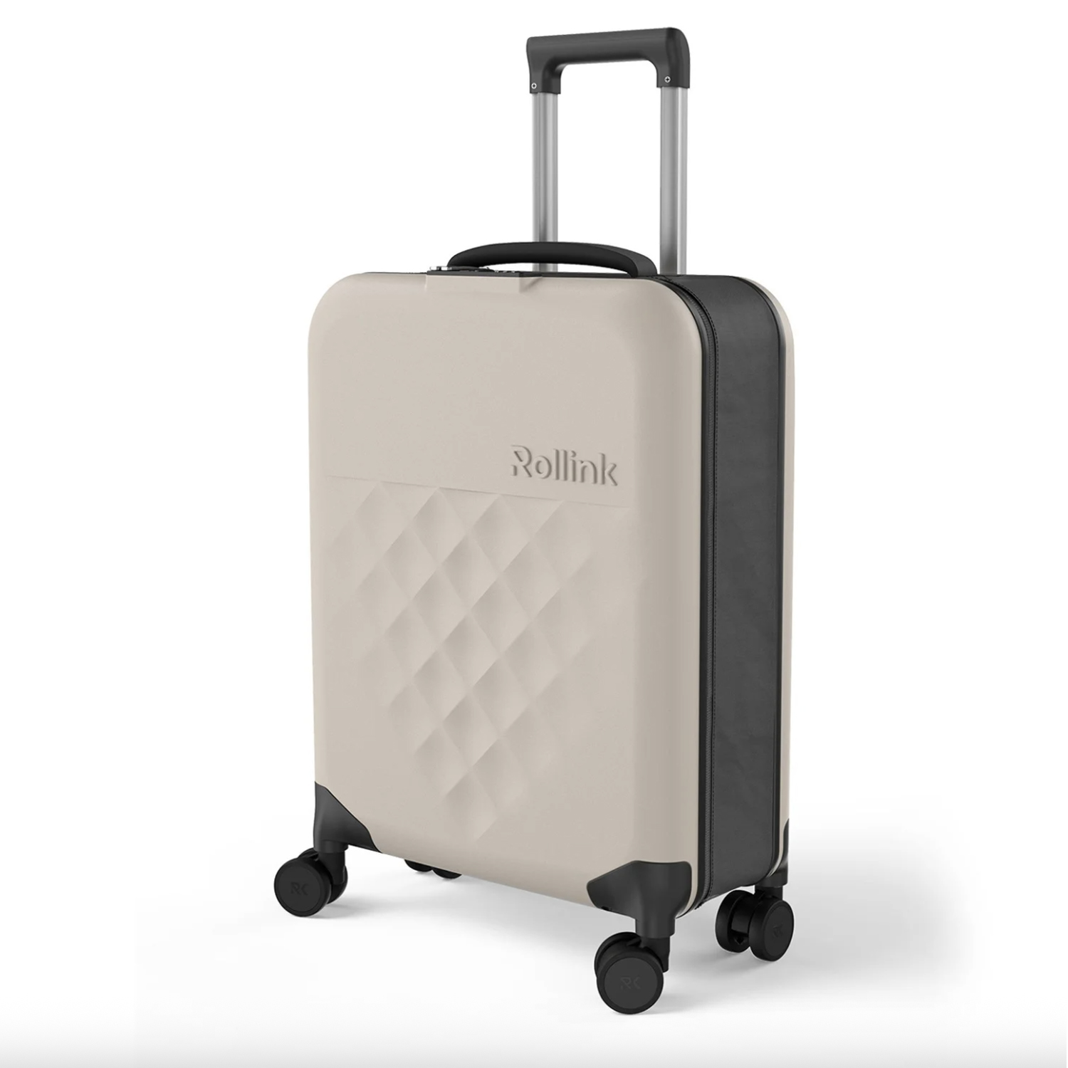 Чемодан складной Rollink Vega 360 55x40x20 см, 4 колеса, серо-бежевый